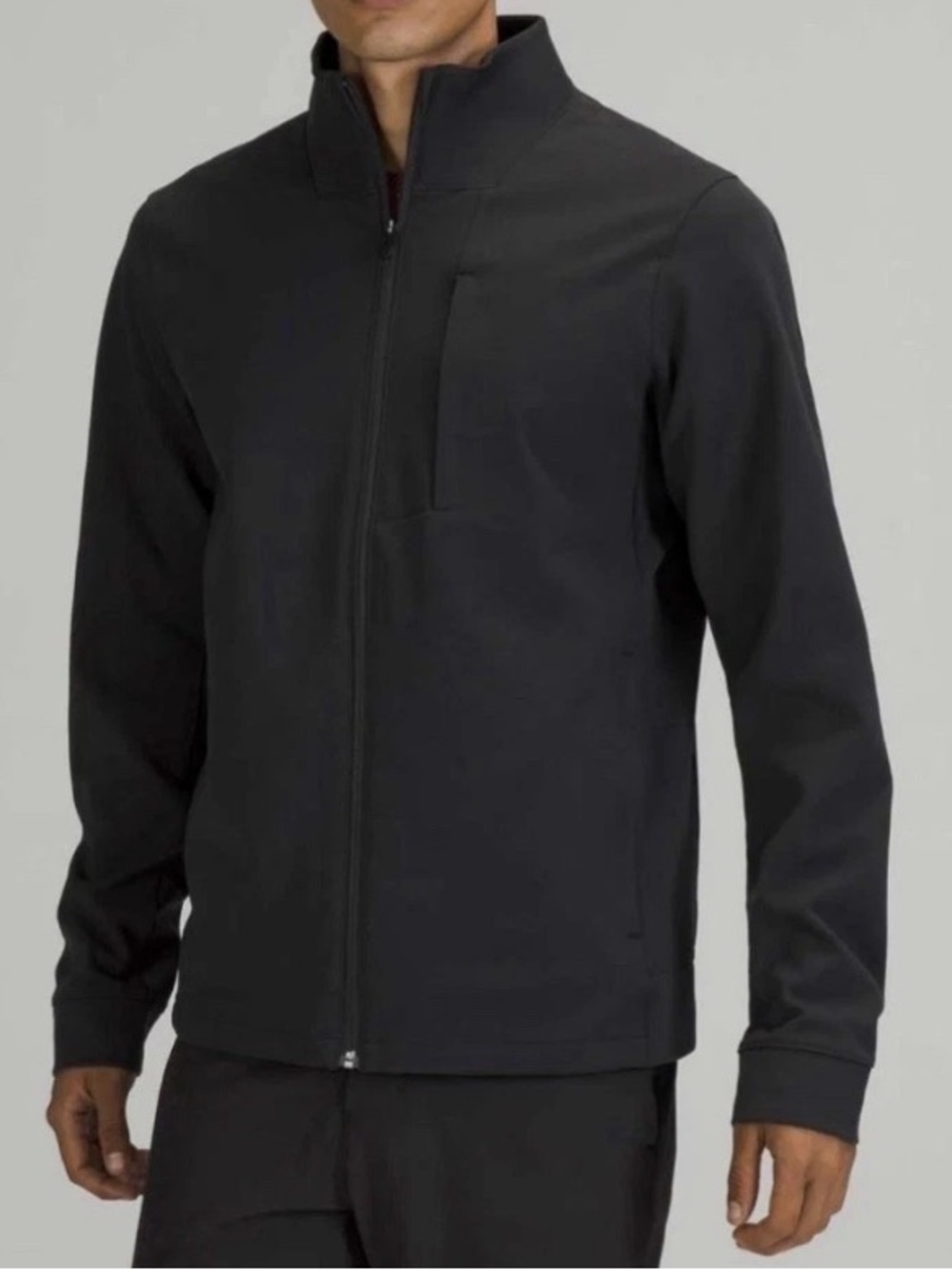 lululemon athletica Sojourn Men's Black Zip-Up Warpstreme Track Jacket EUC